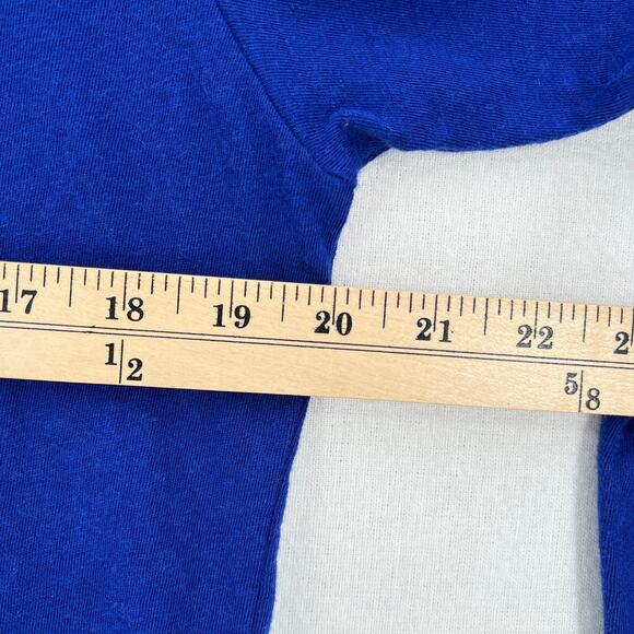 ENZA COSTA Cashmere Loose Long Sleeve Crew Tee Womens Medium Cobalt Blue NEW - Picture 13 of 14